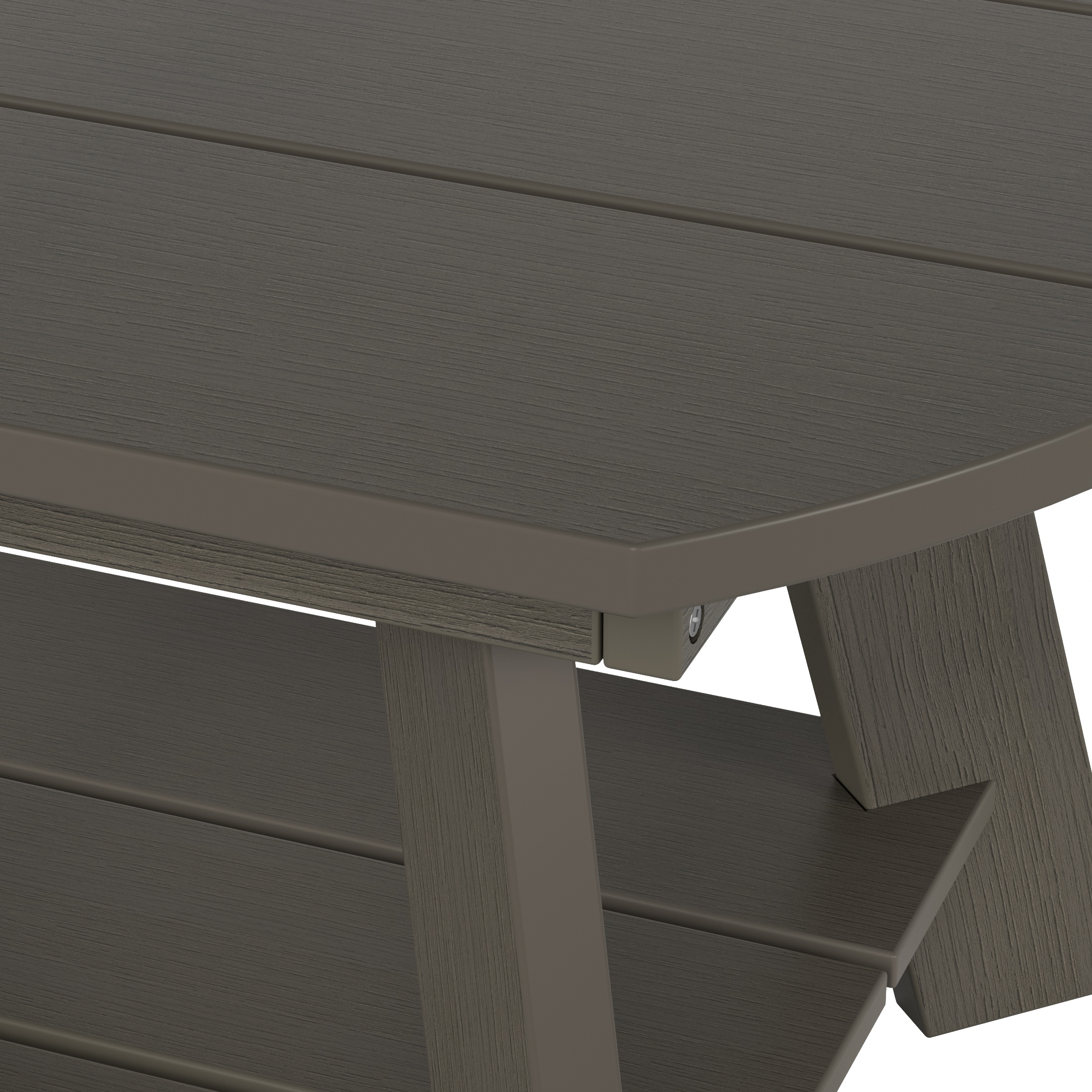 WestinTrends Tuscany Outdoor Coffee Table, Real Wood Like All Weather HIPS 2 Tier Patio Adirondack Coffee Table, Charcoal Gray
