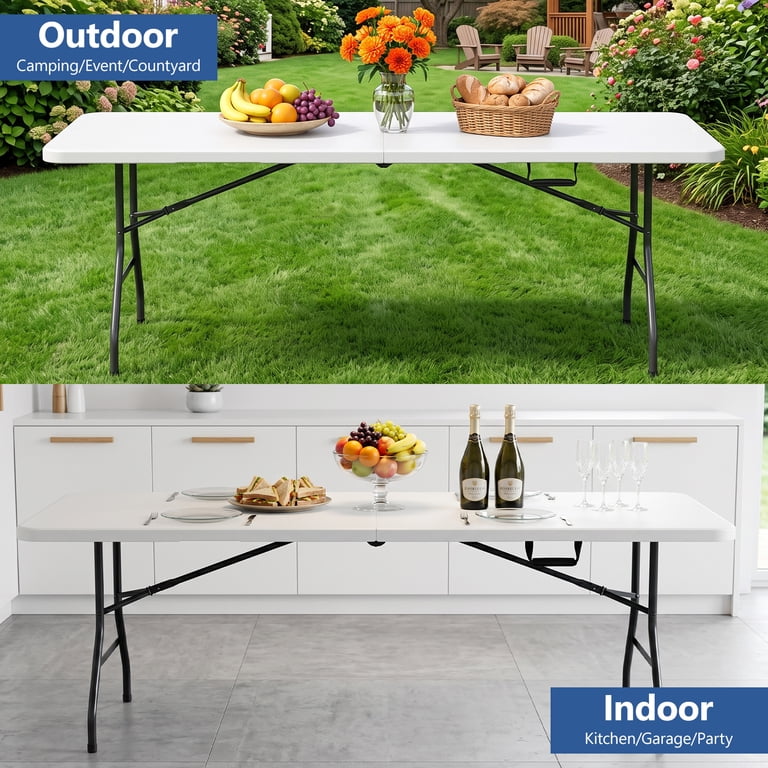 HaiCube 8 Foot Folding Table, 600 lb Capacity photo 6