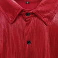 thumbnail image 6 of XIAONU Mens Metallic Shiny Button Up Shirt Long Sleeve Collared Pullover Blouse Lightweight Disco Party Night Out Tops, 6 of 7