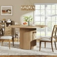 thumbnail image 3 of 47" Farmhouse Kitchen Table, Round Dining Table for 4 with Sturdy Fluted Metal Base, 3 of 7