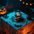 thumbnail image 4 of Realistic Halloween Skull Decoration Spooky Haunted House Prop with Bloody Details for Parties & Events, 4 of 6
