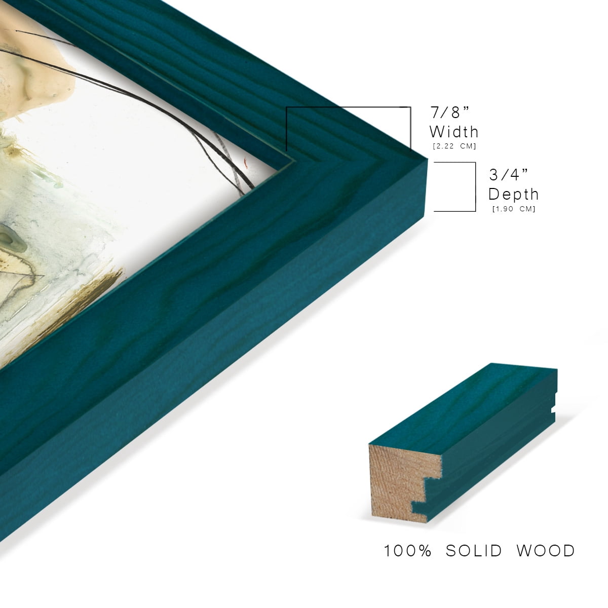 Rusted Loops I - Framed Print w/glass - Ocean Blue
