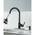 thumbnail image 4 of Wowow Single Handle Pull Down Sprayer Kitchen Faucet in Matte Black, Stainless Steel Kitchen Faucet with Soap Dispenser, 4 of 7