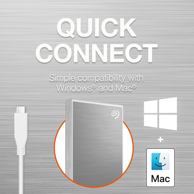 Seagate One Touch SSD 2TB External SSD Portable Silver, Speeds