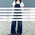 thumbnail image 3 of UACY Girls Denim Overalls Straight Leg Jean Dungarees Adjustable Strap Jumpsuit Workwear Kids Buttons Casual Loose Bib Pants ﻿ (Blue, 11-12 Years), 3 of 6