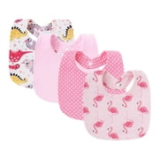 Set of 4pcs Baby Teething Bib Soft Absorbent Saliva Towels Comfortable Toddler Burp Cloths for Infants 0-2 Years