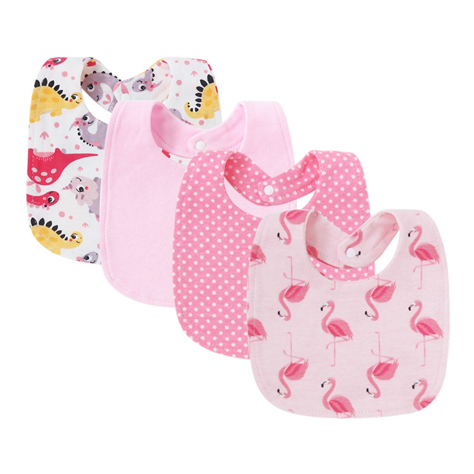 Set of 4pcs Baby Teething Bib Soft Absorbent Saliva Towels Comfortable Toddler Burp Cloths for Infants 0-2 Years