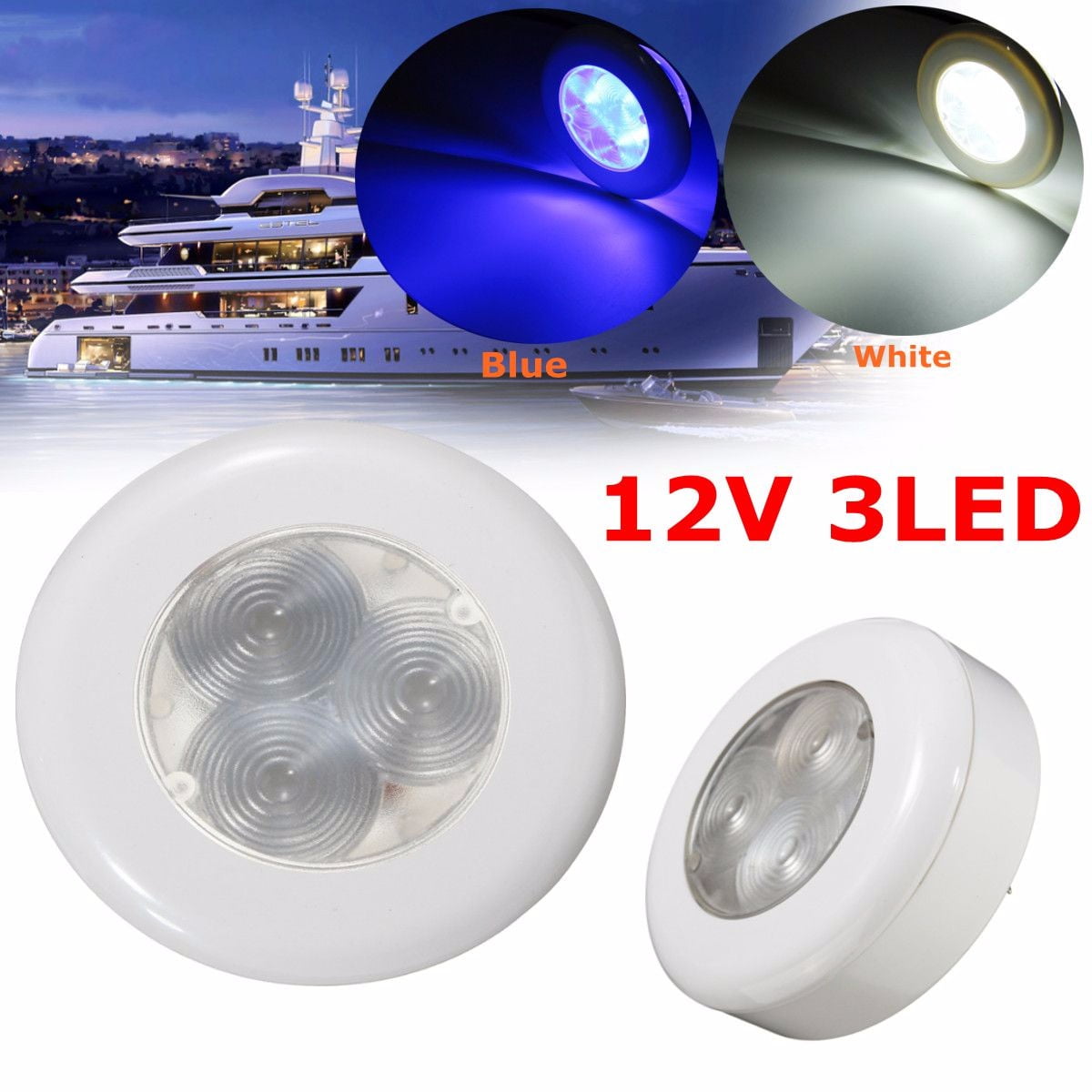 Universal 12v 3 Led Interior Downlight Ceiling Lights Boat Yacht Van Universal 12v 3 Led Interior Downlight Ceiling Lights Boat Yacht Van Rv Caravans Com