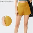 thumbnail image 5 of Pantalones cortos para correr para mujer, para entrenamiento, atletismo, gimnasio, yoga, con bolsillos para teléfono, amarillo, 10/XL,:;:;, 5 of 5