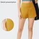 thumbnail image 5 of Pantalones cortos para correr para mujer, para entrenamiento, atletismo, gimnasio, yoga, con bolsillos para teléfono, amarillo, 8/L,:;:;, 5 of 5
