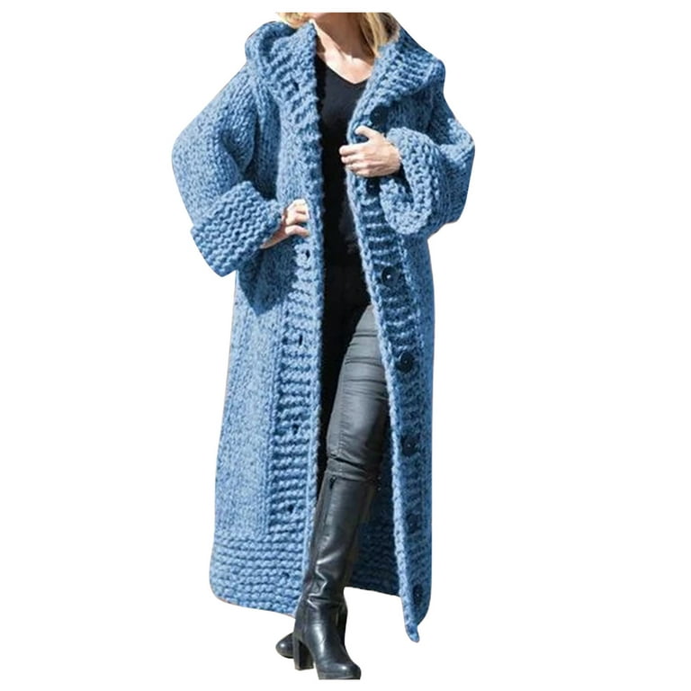 Thin Knit Overcoat Long Cardigan Sweater Jacket Shirt Coat Loose Casual  Buttons