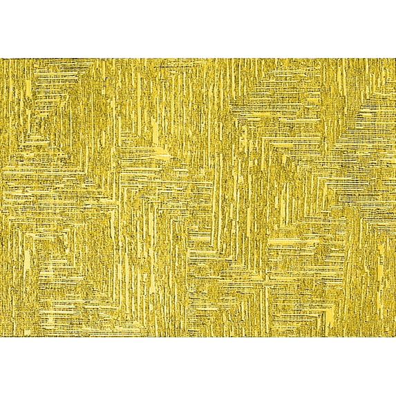 Ahgly Company Indoor Rectangle Solid Yellow Modern Area Rugs, 2' x 4'