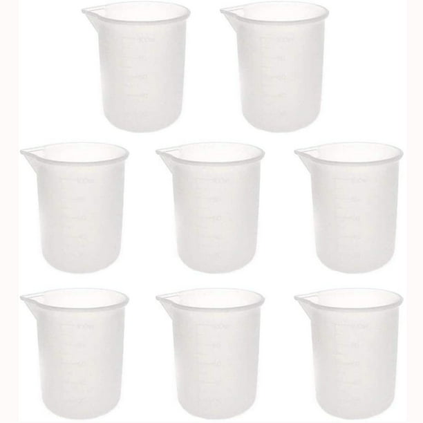 Vaso Medidor Graduado De 100 Ml, Plástico Transparente, 8 Unidades