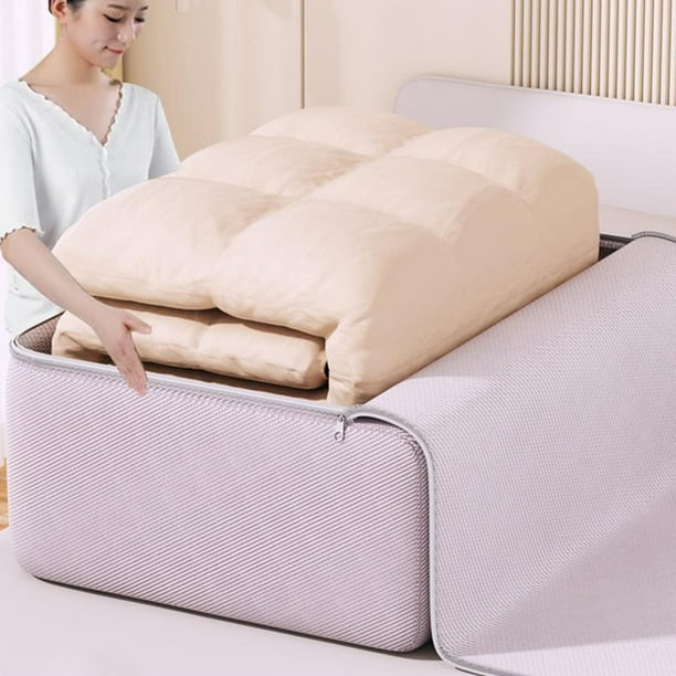 pstuiky Bolsas de almacenamiento resistentes con asas reforzadas bolsas de almacenamiento extra grandes para ropa bolsa de mano con cremallera doble gruesa para ahorrar espacio en viajes.