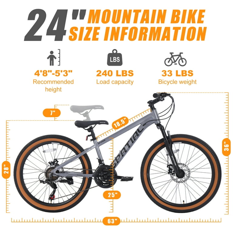 SPATIAL inch Mountain Bike,8/21 Speed Lightweight