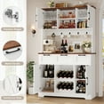thumbnail image 6 of Homfa 71'' Tall Wine Bar Cabinet with Storage Hutch & 3 Drawers, Farmhouse Coffee Bar Cabinet Wine Rack with Adjustable Shelves for Kitchen Dining Room, White, 6 of 8