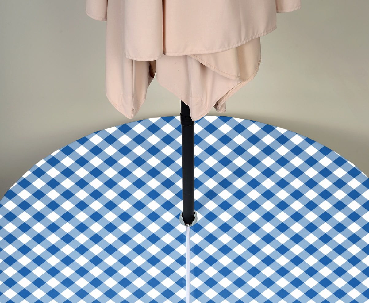 Fabric Textile Products Inc Patriotic Outdoor Tablecloth Milliken Waterproof With Zipper Umbrella Hole Assorted Designs Sizes Available 60 Round Blue Gingham Check Walmart Com Walmart Com