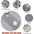 thumbnail image 2 of Nvzi Table Cloth Tassel Cotton Linen Table Cover for Kitchen Dinning Wrinkle Free Table Cloths (Grey Lines, 60in Round), 2 of 4