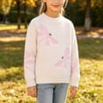 thumbnail image 5 of ROHUUQUE Girls Dragonfly Pattern Knit Sweater Crewneck Long Sleeve Pullover Casual Wear for School Travel Vacation 3-12 Years 06-White, 5 of 9