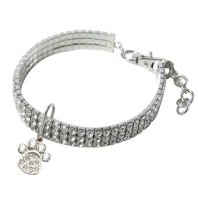 ¡Grandes ahorros navideños! Mini collares brillantes para perros, collares con huellas de perro y diamantes de imitación. ¡Excelentes regalos a precios reducidos en liquidación!