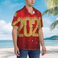 thumbnail image 3 of Fuzoiu Happy New Year 2025 F Print Hawaiian Shirt for Men, Summer Beach Casual Short Sleeve Button Down Shirts, Men’s Beach Summer Shirts with Pocket,XX-Large, 3 of 7