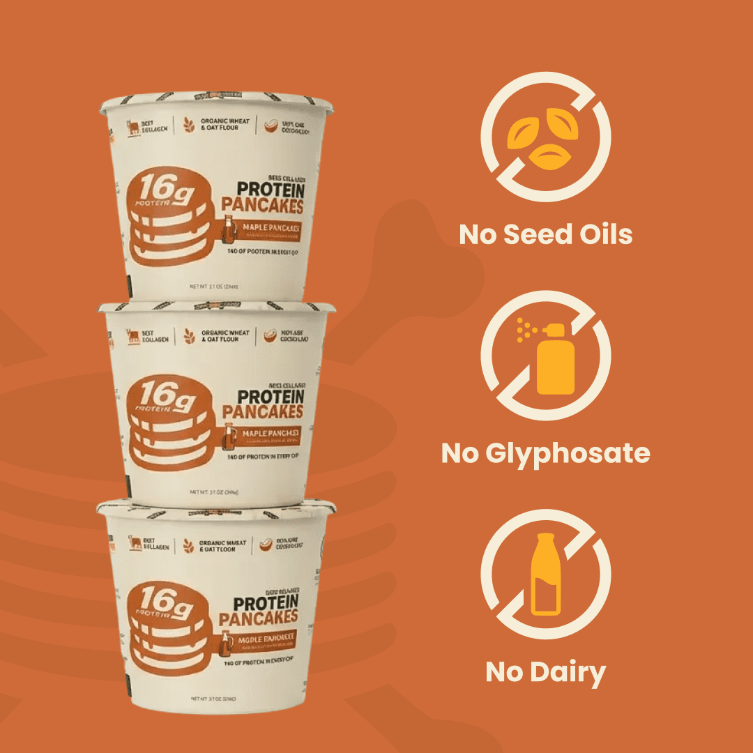 Beef Collagen Protein Pancakes, Maple Pancakes, Dry Mix, Dairy Free, 12-pack