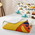 thumbnail image 4 of Erosebridal Cartoon Camping Theme Twin Quilt Set, Camper Arrow Bonfire Twin Coverlet Set, 2pcs 1 Bedspread and 1 Pillowcase, 4 of 7