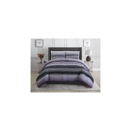 Christian Siriano Reversible Crinkle Comforter Set Queen Purple