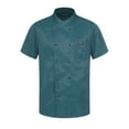 thumbnail image 1 of Manyakai Unisex Professional Chef Jacket Short Sleeve Classic Cooking Coat Restaurant Kitchen Uniform #01LakeBlue L, 1 of 7