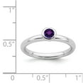 thumbnail image 2 of Sterling Silver Stackable Expressions Low 4mm Round Amethyst Ring - .24 cwt - Size 10, 2 of 4