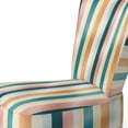 thumbnail image 4 of Designart "Striped Pattern With A Nod To Retro Revival I" Teal Striped Upholstered Accent Chair - Modern Arm Chair For Bedroom, 4 of 7