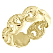 JFL DIAMONDS & TIMEPIECES 10K Yellow Gold High Polished Puff Gucci Link Statement Pinky Ring 9mm Band