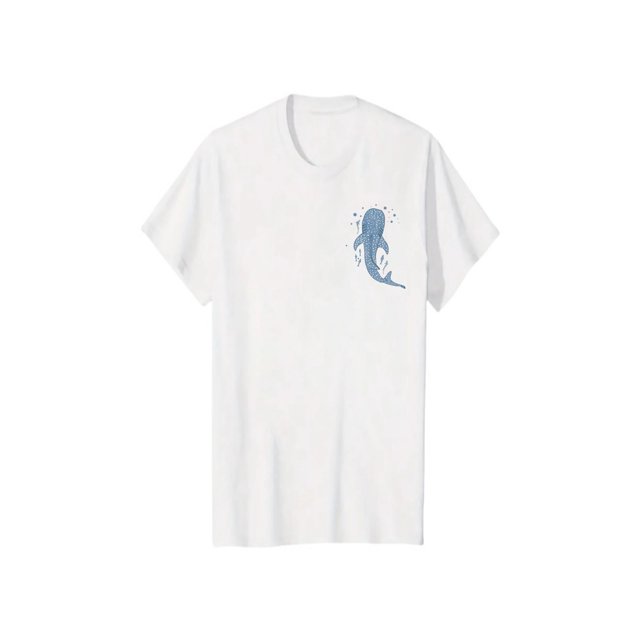 Women's Casual Whale Graphic T-Shirt - ocean Beach Surfing Theme, Round Neck, Short Sleeve, 100%, Machine Washable, Lightweight & Breathable, Perfect for Spring/Summer Wear