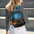 thumbnail image 5 of Bixox Spooky Halloween Printing Canvas Backpack Lightweight Casual Travel Backpack School Backpack Fits 15.6 Inch Notebook, 5 of 5