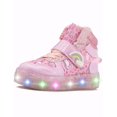 thumbnail image 3 of Pequenos Pasos Niña Luces Tenis Unicornio Rosa Velcro 15-21 rosa 21, 3 of 6