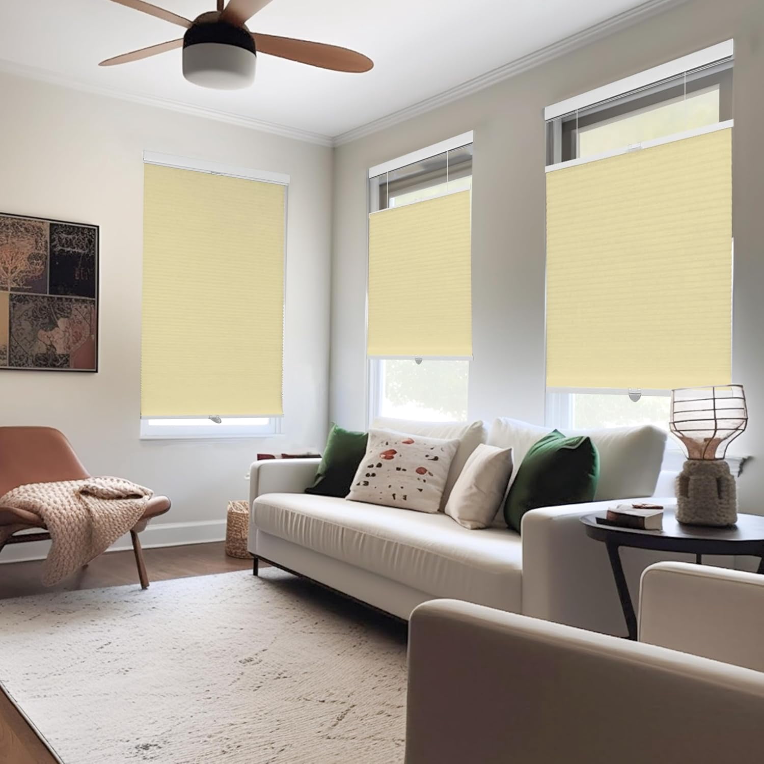 Chicology Cream Light Filtering Cordless Top Down Bottom Up Cellular Shades 48.25 in. W x 72 in. L