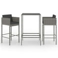 thumbnail image 1 of vidaXL Patio Bar Set Outdoor Bistro Set Bar Stool Bistro Table Poly Rattan, 1 of 6
