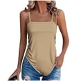 thumbnail image 4 of Womens Boho Cami Tank Tops Spaghetti Strap Plus Size Camisoles Irregular Hem Vintage Trendy Beach Vacation Travel Outfits(Khaki, L), 4 of 7