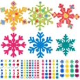 thumbnail image 1 of 24 Pieces Holiday Snowflake Craft Kit for Boy and Girls, DIY Create Your Own Winter Snowflake Ornament Kits Fun Holiday Home Activity, 1 of 7