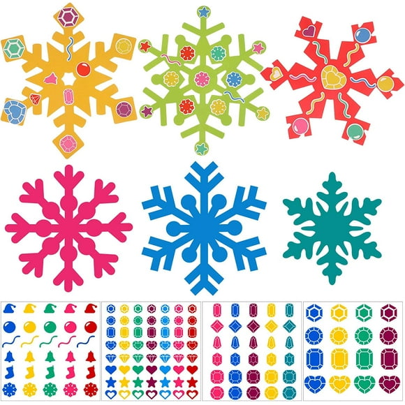24 Pieces Holiday Snowflake Craft Kit for Boy and Girls, DIY Create Your Own Winter Snowflake Ornament Kits Fun Holiday Home Activity
