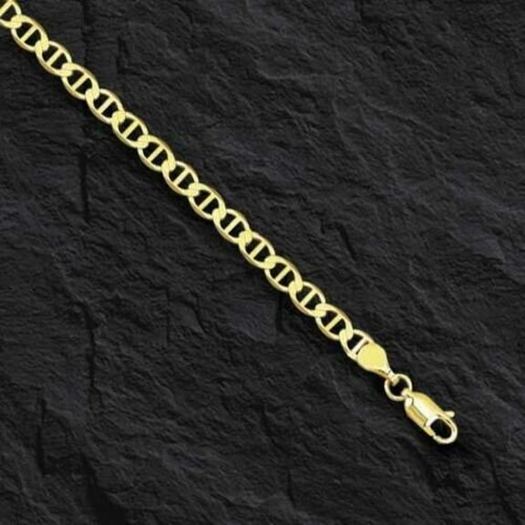 10K 24in Yellow Gold Diamond Cut/Textured Mariner Chain with Lobster Clasp, Approx 5g