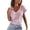 Pink, variant on QHWAUAKFBN T Shirts For Women Loose Fit Striped V Neck Summer Short Sleeve Tshirts Top