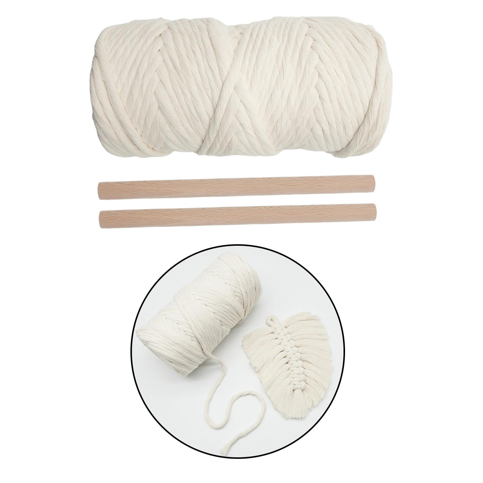 FVDPWYE yotijar 100% Natural Macrame Cotton Cord, 6 Mm X 109 Yard Cord Cord Cotton Rope 6mm with 2 Sticks