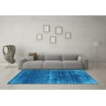 thumbnail image 3 of Ahgly Company Indoor Round Oriental Light Blue Industrial Area Rugs, 5' Round, 3 of 4