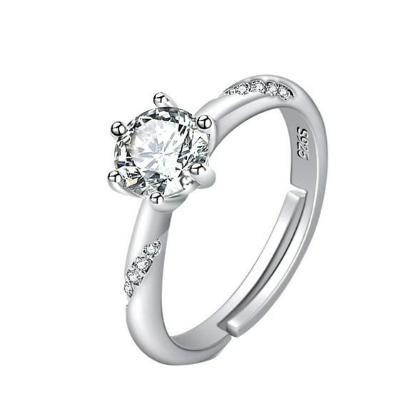 Anillo ajustable con seis piedras psíquicas Anillo de boda Ajustable, versátil y moderno Anillo abierto de alta gama y brillante con ajuste