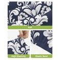 thumbnail image 4 of Navy Blue Boho Bar Stool Covers Set of 4, Vintage Classic Bohemia Flower Textured Stretch Washable Bar Chair Covers with Backs, Removable Pub Counter Height Chair Cover for Kitchen Dining Room Cafe, 4 of 7