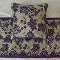 thumbnail image 2 of The HomeCentric King / Queen / Twin Purple Designer Full 68"x18" Bed Runner WITHOUT Pillow Cover, Floral, Velvet Bed Scarf on Velvet fabric - Plum Petal, 2 of 5