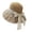 Khaki, variant on Women’s Floral Patch Lace Bow Wide Brim Sun Bucket Cap with Multi Layer Brim Tailoring for Garden Walks Yellow