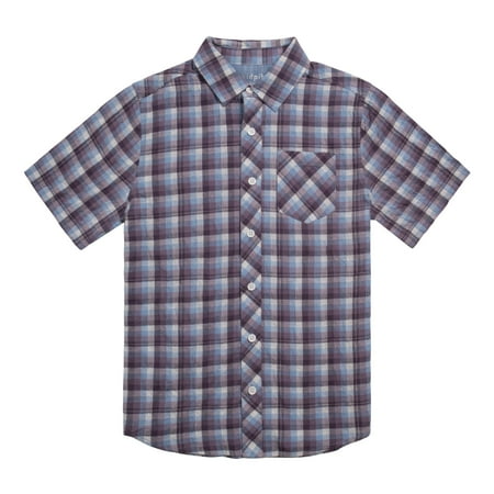 

KIDPIK Boys Cotton Short Sleeve Yarn Dyed Ombre Check Shirt Top Size: 2T - XXS (4)
