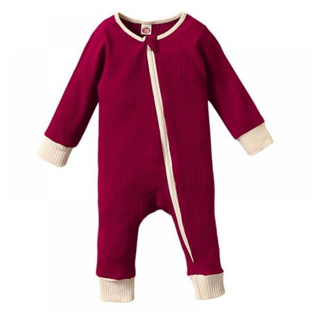 

Baby Organic Cotton Footless Sleep and Play Baby Boy and Girl Zip Front Romper Long Sleeve